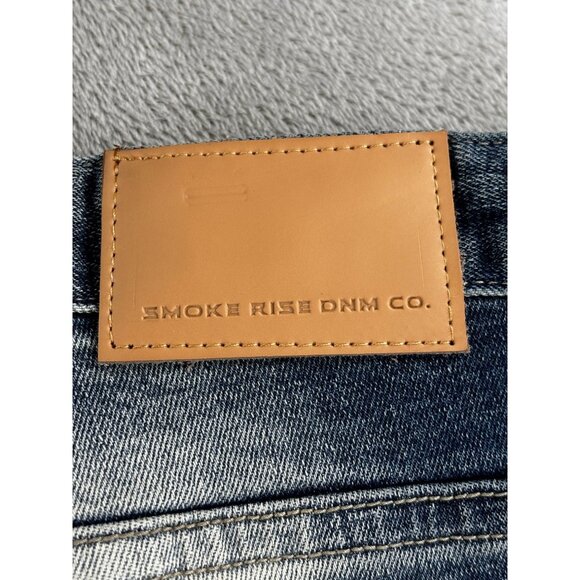 Smoke Rise Mens Distressed Jeans Size 42/32 Blue Denim Stitch Detail - Picture 9 of 12